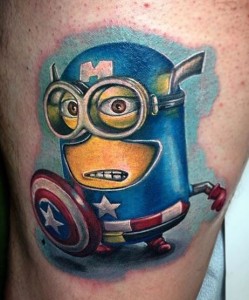 cute despicable me tattoo captain america