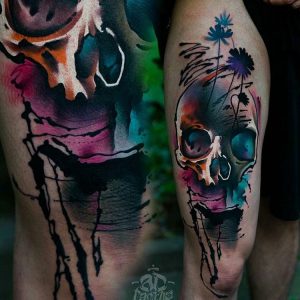 watercolour-tattoos-by-ad_pancho-skull-flower