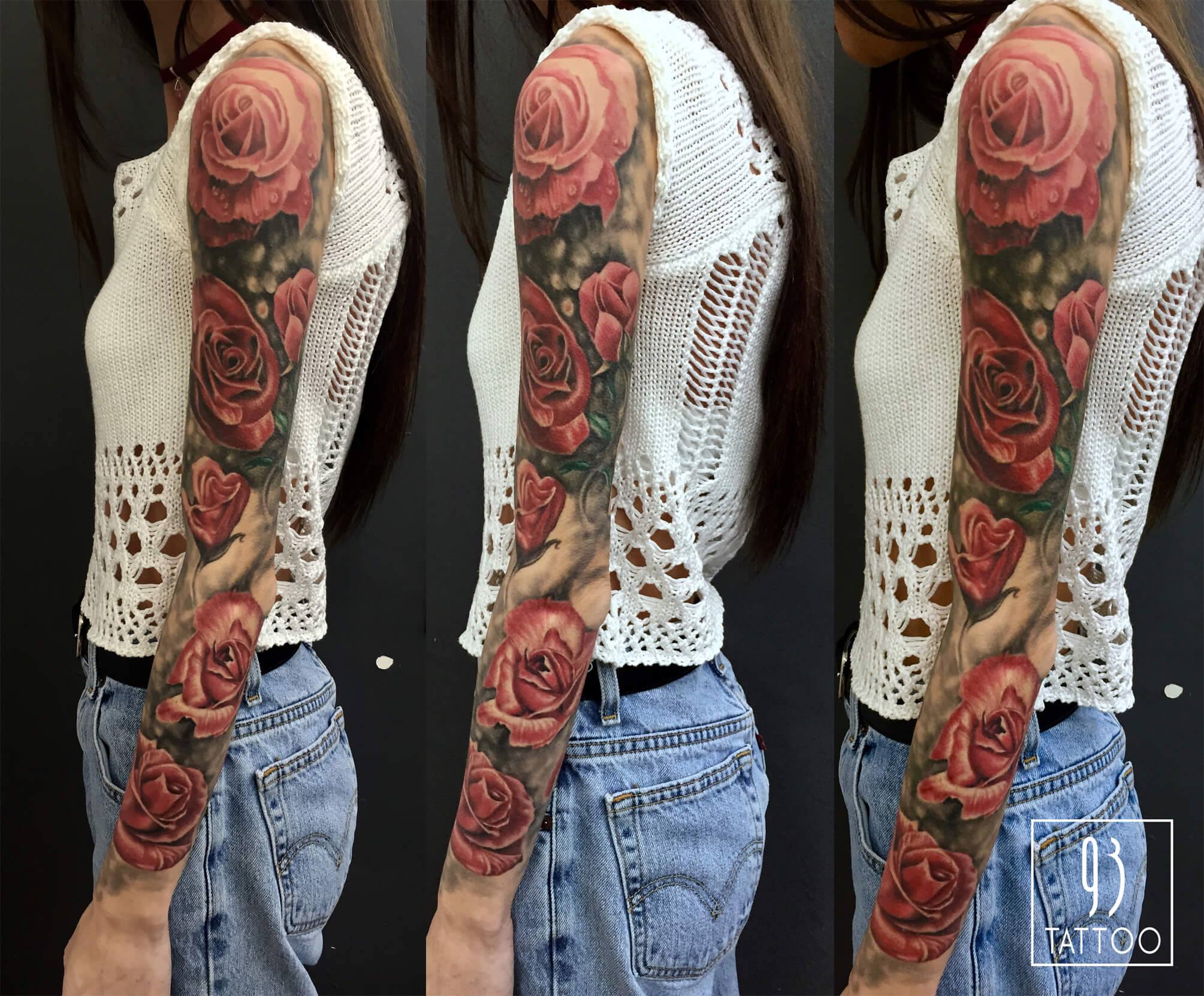 Full sleeve roses done by George